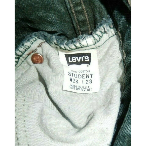 Vintage Green Levi's 550 Orange Tab Relaxed Fit Student 28x28 (Actual 27x26 1/4) - Picture 4 of 8